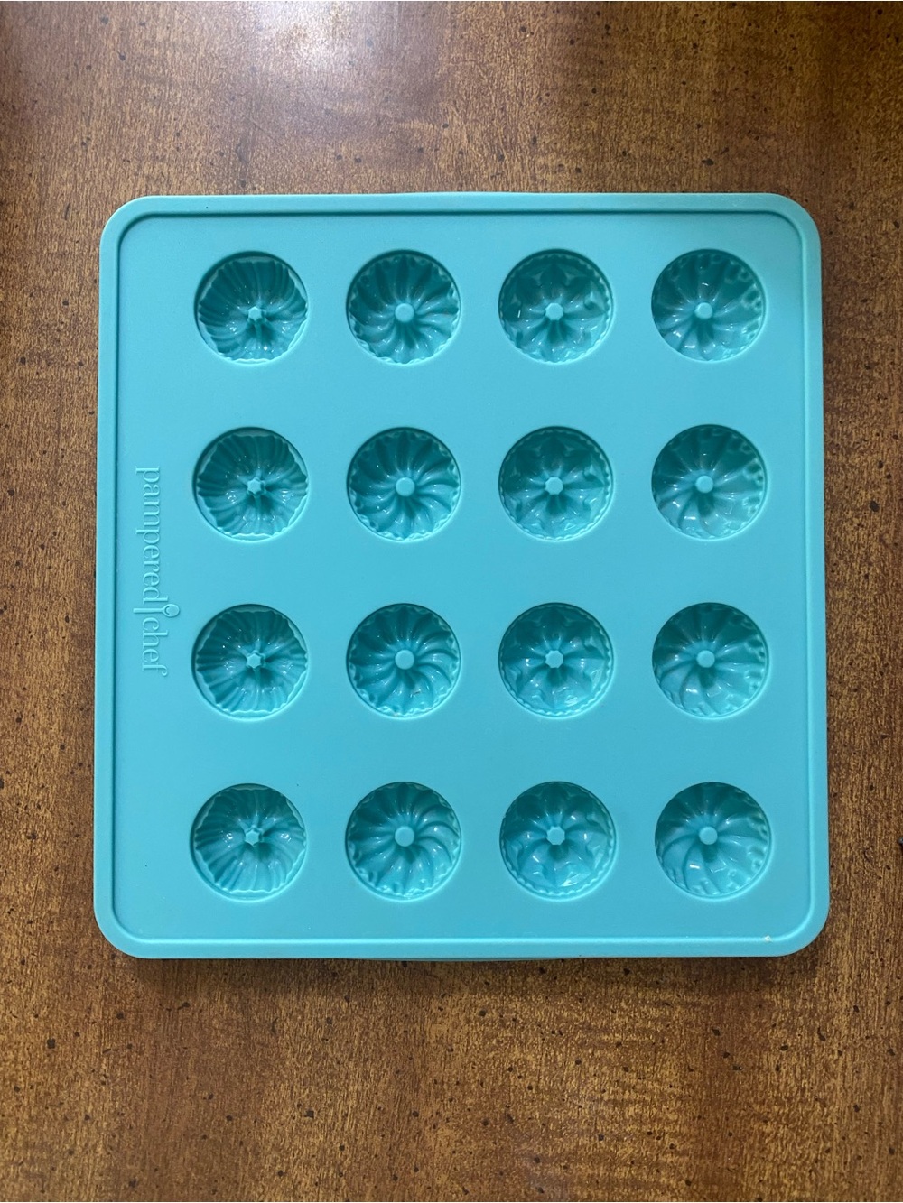 The Pampered Chef Aqua Silicone Candy Mold Tray - 16 Cavities